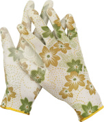 GRINDA прозрачное PU покрытие, 13 класс вязки, бело-зеленые, размер L, садовые перчатки (11293-L)