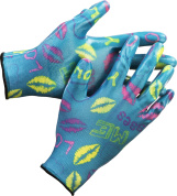 GRINDA прозрачное нитриловое покрытие, синие, размер S-M, садовые перчатки (11296-S)