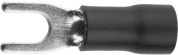СВЕТОЗАР 2.5 - 4 мм2, черный, 10шт, d 4.3 мм, изолированный наконечник с вилкой для многожильного кабеля под болт 6 мм (49420-40)