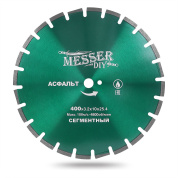Алмазный сегментный диск MESSER-DIY диаметр 400мм для резки асфальта, свежего бетона и кирпича