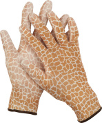 GRINDA прозрачное PU покрытие, 13 класс вязки, коричневые, размер M, садовые перчатки (11292-M)