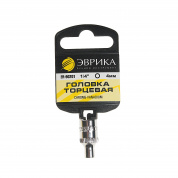 Головка торцевая  4мм 1/4" 6-гранная L=30мм (с держателем) ЭВРИКА ER-90201H 1/384 Головка торцевая  4мм 1/4" 6-гранная L=30мм (с держателем) ЭВРИКА ER-90201H 1/384