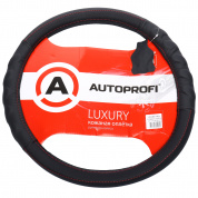Оплетка руля AP-1070 BLACK (M) "LUXURY" натуральная кожа AUTOPROFI 1/25