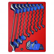 Набор накидных ключей и Torx L-образных, ложемент, 18 предметов МАСТАК 5-23118