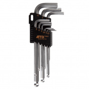 Набор Г-образных шестигранников 1,5-10 мм, с шаровым окончанием, 9 предметов AFFIX AF06100109 Набор Г-образных шестигранников 1,5-10 мм, с шаровым окончанием, 9 предметов AFFIX AF06100109