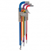 Набор Г-образных шестигранников 1,5-10 мм, длинные, с шаровым окончанием, 9 предметов KING TONY 20109MW Набор Г-образных шестигранников 1,5-10 мм, длинные, с шаровым окончанием, 9 предметов KING TONY 20109MW