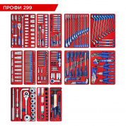 Набор инструментов 299 предметов, "ПРОФИ 299", для тележки, 14 ложементов МАСТАК 5-00299 Набор инструментов 299 предметов, "ПРОФИ 299", для тележки, 14 ложементов МАСТАК 5-00299