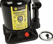 Домкрат гидравлический ER-81002 бутылочный низкопроф. с клапаном 20т, ремкомп (выс. подъема 185-350мм, ход штока 110мм, ход винта 55мм) ЭВРИКА /1/2