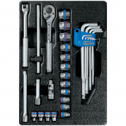 Набор торцевых головок 3/8" с принадлежностями, ложемент, 31 предмет KING TONY 9-93523MR Набор торцевых головок 3/8" с принадлежностями, ложемент, 31 предмет KING TONY 9-93523MR