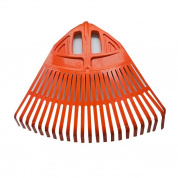 Грабли веерные пластиковые, 23 зуба, без черенка, оранжевые