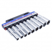 Набор торцевых глубоких головок 1/2", 10-22 мм, 9 предметов МАСТАК 001-4009H Набор торцевых глубоких головок 1/2", 10-22 мм, 9 предметов МАСТАК 001-4009H