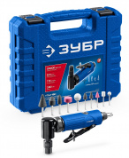 ЗУБР набор в кейсе: угловая цанговая пневмошлифмашина, 10 шарошек и оснастка, ПРОФЕССИОНАЛ (64337-H)