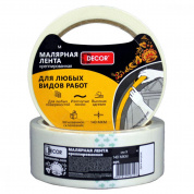 Малярная лента DECOR 19 мм*25 м, креппированная, 140 мкм (135шт/уп)