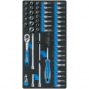 Набор торцевых головок 1/4" с принадлежностями, ложемент, 50 предметов KING TONY 9-2550MRV Набор торцевых головок 1/4" с принадлежностями, ложемент, 50 предметов KING TONY 9-2550MRV