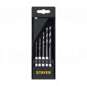 STAYER НЕХ-1/4″, 5 шт, набор сверл по металлу для винтовёртов и шуруповертов IMPACT READY (29603-H5)