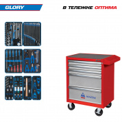 Набор инструментов 152 предмета, "GLORY", в красной тележке KING TONY 934-152AMR Набор инструментов 152 предмета, "GLORY", в красной тележке KING TONY 934-152AMR