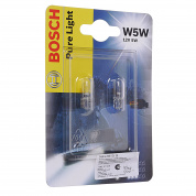 Автолампа W5W (W2.1*9.5d) (блистер, 2шт) PURE LIGHT 12V BOSCH /1