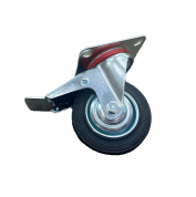 Колесо поворотное резина SCb 42 100 мм с тормозом (F)