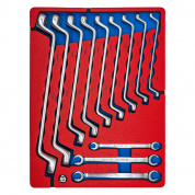 Набор накидных и разрезных ключей, зеркальная полировка, ложемент, 12 предметов МАСТАК 5-23112 Набор накидных и разрезных ключей, зеркальная полировка, ложемент, 12 предметов МАСТАК 5-23112