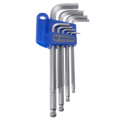 Набор Г-образных шестигранников 1/16"-3/8", дюймовые, длинные, с шаровым окончанием, 9 предметов KING TONY 20129SR Набор Г-образных шестигранников 1/16"-3/8", дюймовые, длинные, с шаровым окончанием, 9 предметов KING TONY 20129SR