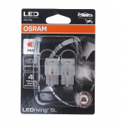 Автолампа W21/5W (W3x16q) LED (блистер, 2шт) RED 12V OSRAM /10 Автолампа W21/5W (W3x16q) LED (блистер, 2шт) RED 12V OSRAM /10