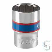 Головка торцевая стандартная двенадцатигранная 3/8", 15 мм KING TONY 333015M Головка торцевая стандартная двенадцатигранная 3/8", 15 мм KING TONY 333015M