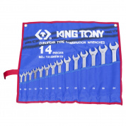 Набор комбинированных ключей, 8-24 мм, чехол из теторона, 14 предметов KING TONY 1215MRN01 Набор комбинированных ключей, 8-24 мм, чехол из теторона, 14 предметов KING TONY 1215MRN01