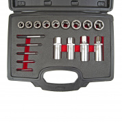 Набор ER-86738 для откручивания заломанных болтов, гаек и шпилек 18пр., в кейсе ЭВРИКА /1/10 Набор ER-86738 для откручивания заломанных болтов, гаек и шпилек 18пр., в кейсе ЭВРИКА /1/10