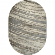 Ковер жаккардовый двухполотный Фризе TORNADO овал 1*2 "Оркан" Бежевый- Коричневый (2)