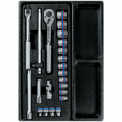 Набор торцевых головок 3/8" с принадлежностями, ложемент, 23 предмета KING TONY 9-3523MR Набор торцевых головок 3/8" с принадлежностями, ложемент, 23 предмета KING TONY 9-3523MR