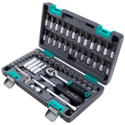 Набор инструментов, 1/4", CrV, пластиковый кейс 57 предметов Stels Набор инструментов, 1/4", CrV, пластиковый кейс 57 предметов Stels