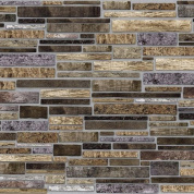 Панель стеновая ПВХ камень пластушка коричневая 0,96х0,48м Регул (10)