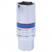 Головка свечная шестигранная 3/8", 21 мм, L = 65 мм, резиновый фиксатор KING TONY 363521