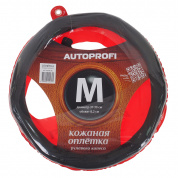 Оплетка руля AP-1020 BLACK натуральная кожа AUTOPROFI /1/25