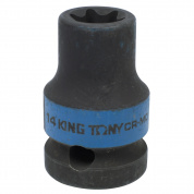Головка торцевая ударная TORX Е-стандарт 1/2", E14, L = 38 мм KING TONY 457514M Головка торцевая ударная TORX Е-стандарт 1/2", E14, L = 38 мм KING TONY 457514M