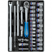 Набор торцевых головок 1/2" с принадлежностями, ложемент, 33 предмета KING TONY 9-4333MR03 Набор торцевых головок 1/2" с принадлежностями, ложемент, 33 предмета KING TONY 9-4333MR03