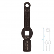 Ключ для тормозных суппортов грузовых автомобилей E18, 3/4", ударный KING TONY 10B0B-E18