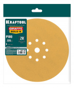 KRAFTOOL Giraffe GOLD-9 225 мм, Р180, шлифовальный круг на липучке, 9 отв. (35651-180)