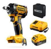 STEHER 20 В, 350 Н·м, 1 АКБ LMS (4 А·ч), бесщеточный ударный гайковерт, сумка (CWB-350-41) STEHER 20 В, 350 Н·м, 1 АКБ LMS (4 А·ч), бесщеточный ударный гайковерт, сумка (CWB-350-41)