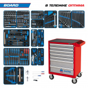 Набор инструментов 325 предметов, "BOARD", в красной тележке KING TONY 934-325AMR Набор инструментов 325 предметов, "BOARD", в красной тележке KING TONY 934-325AMR