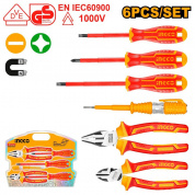 Набор диэлектрического инструмента 1000 В, INGCO HKIST3061 6 предметов