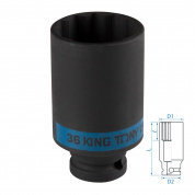 Головка торцевая ударная глубокая двенадцатигранная 1/2", 36 мм KING TONY 443036M Головка торцевая ударная глубокая двенадцатигранная 1/2", 36 мм KING TONY 443036M
