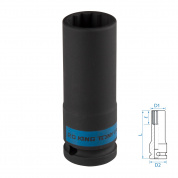 Головка торцевая ударная глубокая двенадцатигранная 1/2", 20 мм KING TONY 443020M