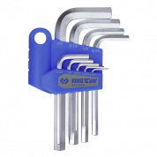 Набор Г-образных шестигранников 1/16"-3/8", дюймовые, короткие, 9 предметов KING TONY 20219SR Набор Г-образных шестигранников 1/16"-3/8", дюймовые, короткие, 9 предметов KING TONY 20219SR