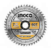 Диск пильный для циркулярных пил по дереву 185*20*16, 60T INGCO TSB118513 INDUSTRIAL