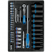 Набор ударных головок 1/2" и торцевых головок 1/4" с принадлежностями, ложемент, 40 предметов KING TONY 9-7540MR Набор ударных головок 1/2" и торцевых головок 1/4" с принадлежностями, ложемент, 40 предметов KING TONY 9-7540MR