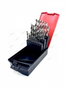 Набор сверл по металлу № 60 ПрофОснастка, наб. 25 шт (Ø1-13мм через 0,5 мм) HSS 4341, пласт. бокс