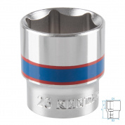 Головка торцевая стандартная шестигранная 3/8", 23 мм KING TONY 333523M Головка торцевая стандартная шестигранная 3/8", 23 мм KING TONY 333523M