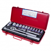 Набор торцевых головок с принадлежностями 1/2", двенадцатигранные, 10-27 мм, 16 предметов KING TONY 4016MR Набор торцевых головок с принадлежностями 1/2", двенадцатигранные, 10-27 мм, 16 предметов KING TONY 4016MR