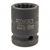 Головка торцевая 18мм 1/2" 12-гранная ударная L=58мм ROCKFORCE RF-44818 /1/225